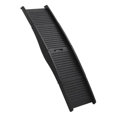 vidaXL Folding Dog Ramp Black 153x40x12.5 cm Plastic Pet Bridge Stair Cat Step