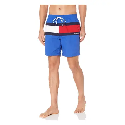 Tommy Hilfiger Mens Flag With Quick Dry Swim Trunks Cobalt Medium