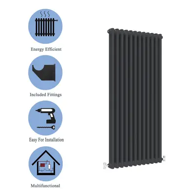 (Black, 1500*560mm) Cast Iron Style Radiators