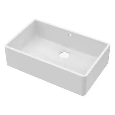 795mm - Fireclay Single Bowl Butler Kitchen Sink - with Overflow & No Tap Hole