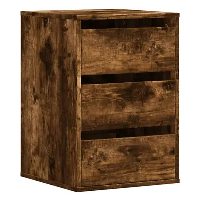 (smoked oak, x x cm) vidaXL Corner Chest of Drawers Storage Drawer Side Cabinet Engineered Wood