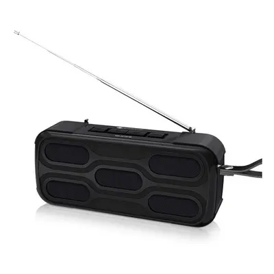 (Black) Outdoor Wireless Speaker Wireless Bluetooth Speaker FM Radio Hands Free Calling USB Flas