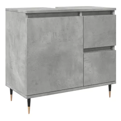 vidaXL Bathroom Cabinet Cupboard Vanity Unit Concrete Grey Engineered Wood