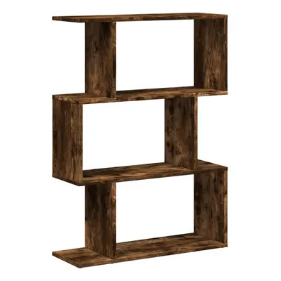 (smoked oak, x x cm) vidaXL Room Divider Bookcase 6-Tier Shelf Bookshelf Engineered Wood