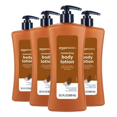 Amazon Basics Cocoa Butter Body Lotion Lightly scented 20.3 Fl Oz (Pack of 4)