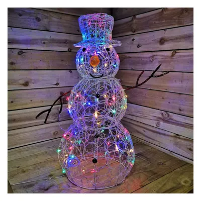 Premier - 90cm Lit Soft Acrylic Christmas Snowman With Multi LED