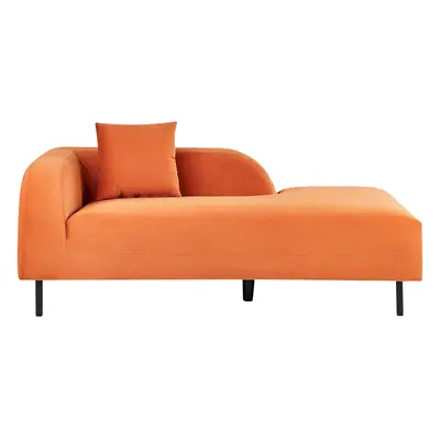 Left Hand Velvet Chaise Lounge Orange LE CRAU