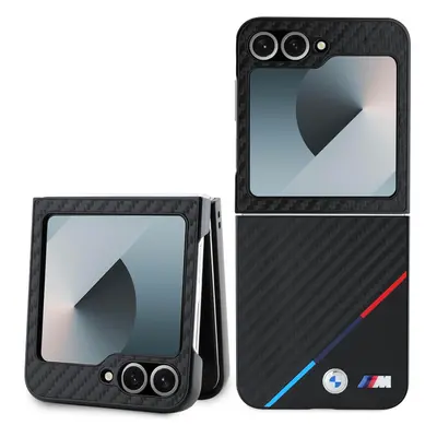 BMW Carbon Tricolour Case with MagSafe for Samsung Galaxy ZFlip6 Black