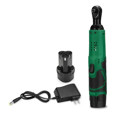 (Green, One Battery) 12V 4000mAh 3/8" 65N.m Battery Ratchet Handheld Electric Wrench Set with 1/