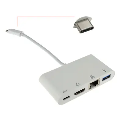 kenable USB 3.1 Type C to HDMI USB & Gigabit Adapter with PD Function 15cm