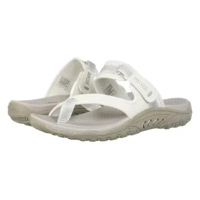 Skechers Women's Reggae-Seize The Day-Toe Thong Sandal Flip-Flop Whit