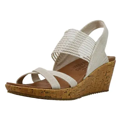 Skechers womens Beverlee - High Tea Wedge Sandal Natural 9.5 US