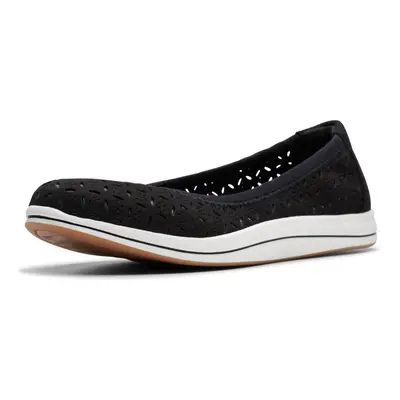 Clarks Women's Breeze Roam Ballet Flat Black Textile Wide