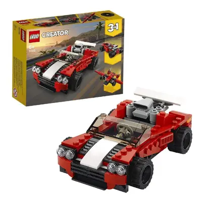 LEGO Creator 3in1 Sports Car - Hot Rod - Plane Building Set, Toys for 7+ Years Old Boys and Girl