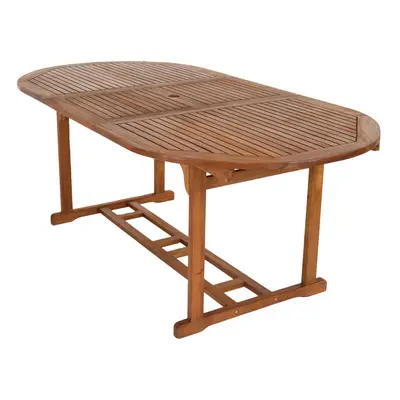 Charles Bentley FSC Acacia Hardwood Oval Extendable Table with Central Parasol Hole - L150/200 x