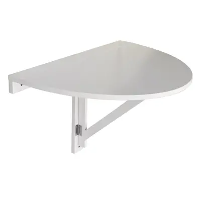 HIDEAWAY - Folding / Fold Down Drop-leaf Wall Mounted Semi Circular Table - White