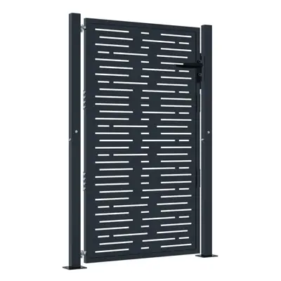 (105 x cm) vidaXL Garden Gate Patio Gate Fence Gate Fence Anthracite Steel Square Design