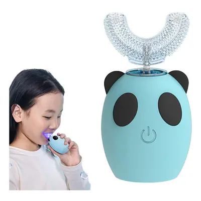 (Blue, Toddler Style 40*38*12mm) U Shape Degrees Sonic Electric Toothbrush Kids Rechargeable Chi