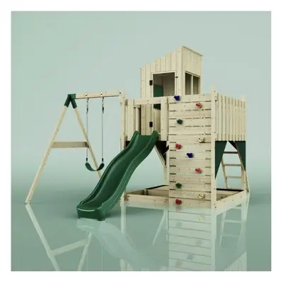 (Swing Destin Green) Rebo PolarPlay Kids Climbing Tower & Playhouse