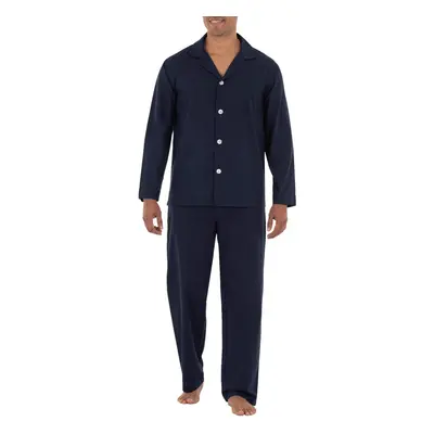 Fruit of the Loom Men's Long Sleeve Broadcloth Pajama Set Navy 3X