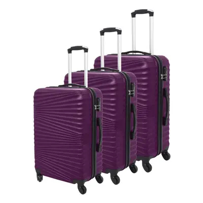 (Purplish Red) 3-Piece Lightweight Hard Shell ABS Trolley Luggage Set