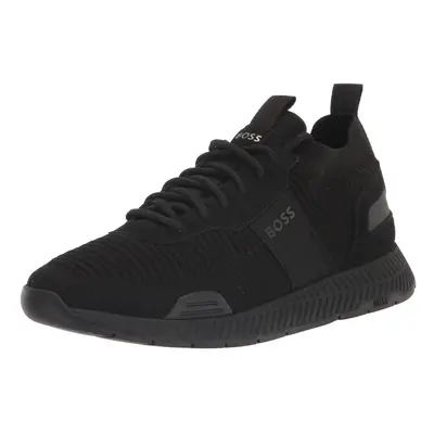 BOSS Men's Mesh Mix Running Sneakers Black Oil