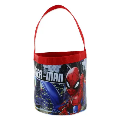 Marvel Spider-Man Boys Collapsible Nylon Gift Basket Bucket Tote Bag (One Size Red/Blue)