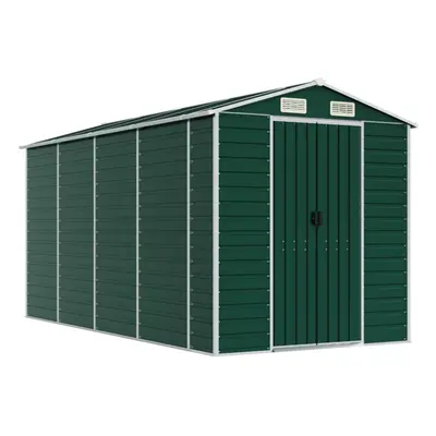 (green, x x cm) vidaXL Garden Shed Outdoor Storage Shed Patio Yard Tool Shed Galvanised Steel