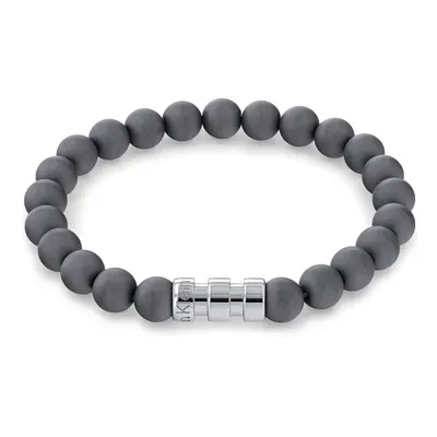 Calvin Klein Jewelry Men's Bracelet Bead and Steel Metal Color: Grey