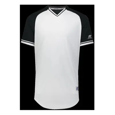 Russell R01X3M.132.M Adult Classic V-Neck Jersey, White & Black - Medium