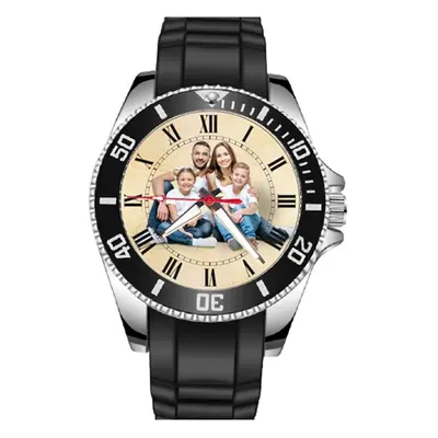 Custom Sporty Wrist Watch Unisex Logo Photo Personalised Gift Fast UK Seller