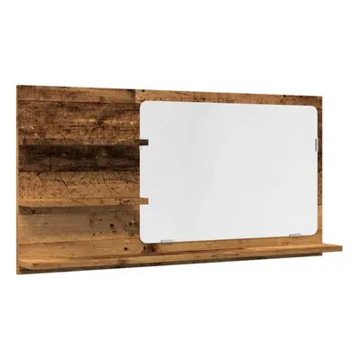 (old wood) vidaXL Bathroom Mirror Toilet Mirror Washroom Wall Mirror Engineered Wood