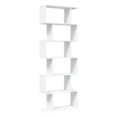 (white, x x cm) vidaXL Room Divider Bookcase 6-Tier Shelf Bookshelf Engineered Wood