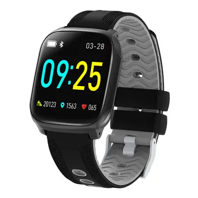 (Grey) 1.3inch Full Touch Screen 3D Dymanic UI Heart Rate Blood Pressure Monitor Music Control W