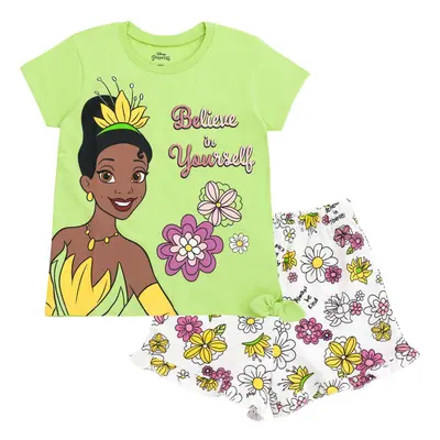 Disney Princess Toddler Girls T-Shirt and Shorts Outfit Set Green 5T