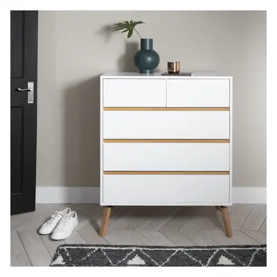 Otto Chest of Drawers 3+2 Drawer in Classic White