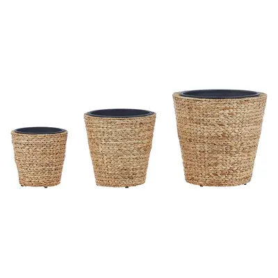 Set of Plant Pots PLAKA Wicker Natural