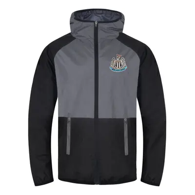 (Black/Grey, Years) Newcastle United Jacket Shower Windbreaker Boys Kids OFFICIAL Football Gift