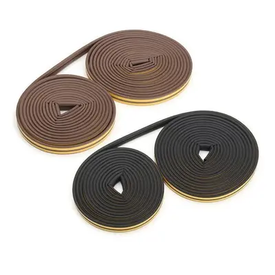 (Brown) Meter P-type EPDM Weather Window Door Strip Self Adhesive Draught Excluder Seal