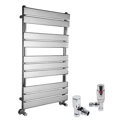 (Chrome, x 600mm) WarmeHaus Designer Bathroom Flat Panel Heated Towel Rail Radiator Ladder Rad w