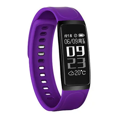 (Purple) Smart Bracelet Heart Rate Monitor Blood Pressure IP Waterproof Watch for Android IOS