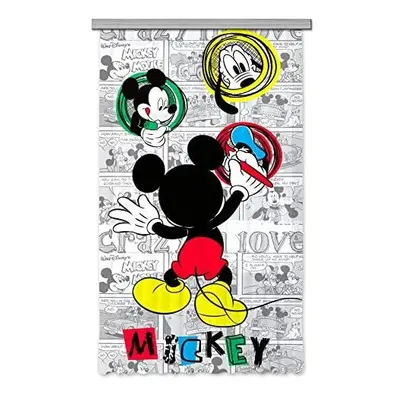 Disney AG Design Mickey Mouse Kids Curtains/3D Photo Print, Polyester, Multi-Colour, x cm