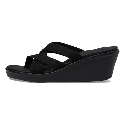 Skechers Women's Rumble ON-Heat Maze Wedge Sandal Black/Black