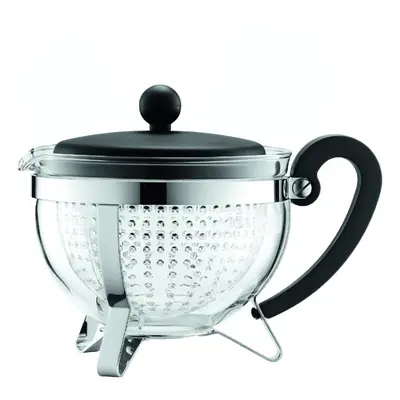 Bodum CHAMBORD Tea Pot (Coloured Plastic Lid, Filter, Heat-Resistant, 1.0 L/34 oz) - Black