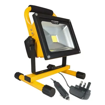 LIGHTHOUSE 20w LED RECHARGEABLE WORK LIGHT , COOL/DAY LIGHT (EQUIVALENT TO 200W), IP65, YELLOW B