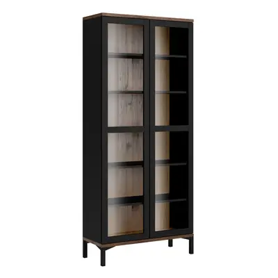 Display Cabinet Glazed Doors in Black and Walnut