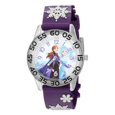 Disney Frozen Kids' Plastic Time Teacher Analog Quartz 3D Strap Watch