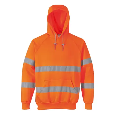 (M, Orange) Portwest Unisex Hi-Vis Safety Hooded Sweatshirt / Hoodie