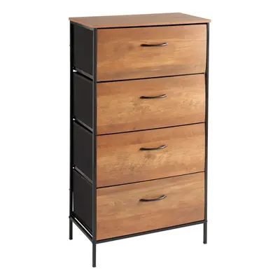 Tromso Drawer Unit a rustic oak finish and includes canvas baskets