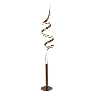 LED Twist Floor Lamp In Rustic Black/Gold